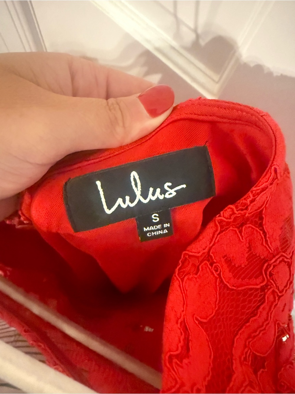 Lulu's Red Floral Lace Mini Dress - Picture 2 of 5